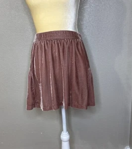 Madewell Crushed Velvet Minirock Größe 8 Mauve Rosa Seidenmischung Regency Coquette - Bild 1 von 11
