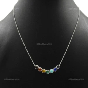 Sister Gift 925 Sterling Silver Healing Chakra Necklace Women Jewelry - Picture 1 of 6