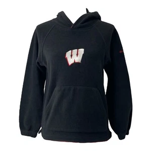 Sudadera con Capucha Wisconsin Badgers Juvenil Mediana Polar Columbia Negra Pullover Manga Larga - Imagen 1 de 10