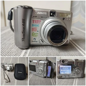 Canon PowerShot A85 4.0MP Digital Camera Silver Tested With SD Card & Canon Case - Picture 1 of 11