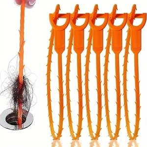 5x Durable Drain Snake Plastic Clog Remover for Shower Sink Tub Home Maintenance - Picture 1 of 13