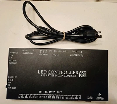 K16 ARTNET+DMX Console Controller Professional Light Addressable Program w Power - Image 1 of 4