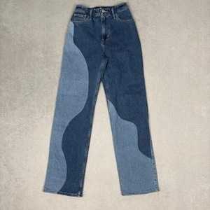 Hollister Ultra High Rise Dad Jeans Damen 0 24 Baggy Straight Leg Patchwork - Bild 1 von 10