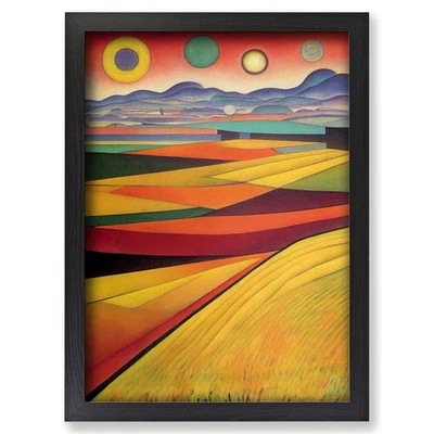 Framed Wheat Field Impressionism Vol.1 Wall Art Canvas Print Poster Picture - Image 1 of 4