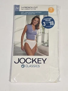 Biancheria intima donna Jockey Classics taglio francese taglia 7 cotone bianco 2003 nuova vintage - Foto 1 di 3