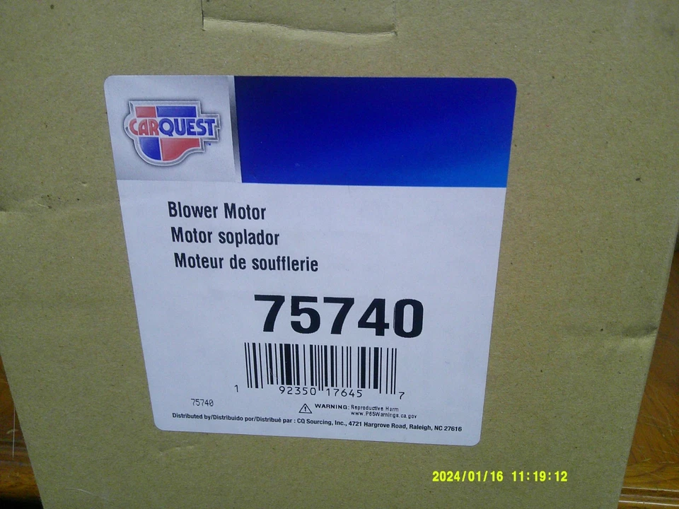 Carquest 75740 Blower Motor For Some 01-03 Dodge Dakota & Durango Apps. - Image 1 of 1