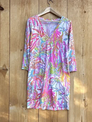 Lilly Pulitzer Christie V-Neck Dress in Scuba to Cuba Print Sz Large - Image 1 of 4