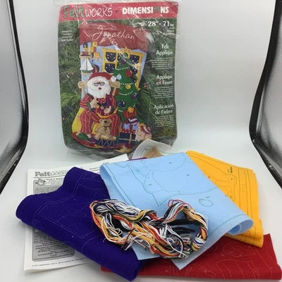Dimensions Feltworks Jumbo 28” Christmas Stocking INCOMPLETE Felt Kit 8104 - Image 1 of 4