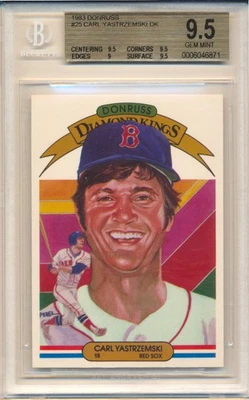 Donruss Carl Yastrzemski 1983 (DK) (HOF) (#25) (Subs 1-9/3-9,5's) BGS9,5 BGS* Foto 1 de 2