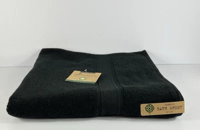 Toalha de banho Ecoexistence orgânica preta 34 x 64 pelúcia algodão macio NOVO 1 peça - Imagem 1 de 4