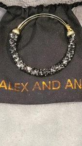 Alex and Ani Black Crystal Crush Bracelet NEW $28 Dust Bag - Picture 1 of 2