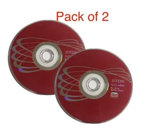 2 disques TDK DVD + RW réinscriptibles x4 4,7 Go 120 min disque de données vidéo dans pochettes - Photo 1/1
