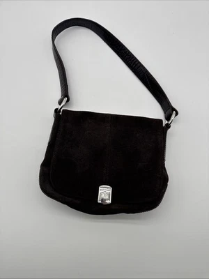 Ralph Lauren RLL Gamuza Marrón Bolso de Hombro Cartera Cartera Cierre Imán Foto 1 de 4