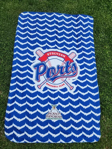 Stockton Ports BLANKET Blue Stadium Giveaway MiLB MLB Oakland athletics A's Cover