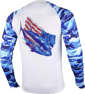 Fishing Shirt for Men Long Sleeve Sun Protection UV UPF 50+ T-Shirts with Pocket - Picture 1 of 12