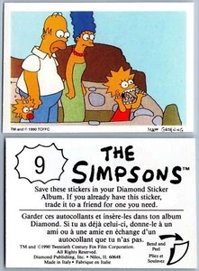Lisa / Marge / Maggie And Homer #9 The Simpsons 1990 Sticker - Picture 1 of 1