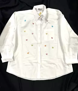 Mili Designs weiße Langarmbluse mit Strassherzen - Neu ohne Etikett - Bild 1 von 5