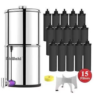 Purificatore d'acqua da banco a gravità + 15 filtri - 2,25 gal, acciaio inossidabile, 0,1 μm, lampada UV - Foto 1 di 16