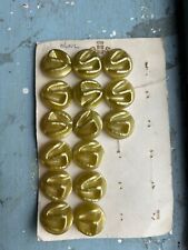 CARD OF TEXTURED PEARLISED OCHRE YELLOW EARLY PLASTIC VINTAGE BUTTONS