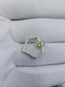 Fermoir En Pierre Turquoise En Argent Sterling 925, Fermoir À Mousqueton - Picture 1 of 9
