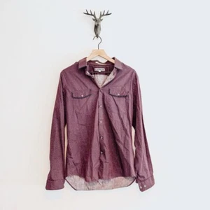 Express Men's Burgundy Button Down Shirt Size Medium - Picture 1 of 6