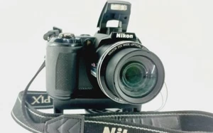 Nikon COOLPIX L120 14.1MP Digital Camera w/ Lens Cap - Black - Tested And Works - Picture 1 of 14
