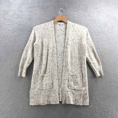 Cárdigan delantero Madewell para mujer pequeño beige mezcla de lana mangas largas bolsillos Foto 1 de 4