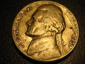 1939-S Jefferson Head Nickel - Foto 1 di 4