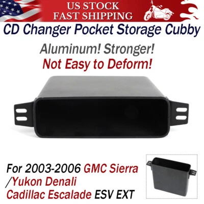 Aluminum CD Changer Pocket Storage Cubby For 2003-06 Escalade ESV EXT GMC Sierra - Image 1 of 4