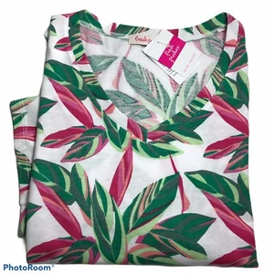 Fresh Produce Women’s S/S V-Neck T-Shirt.Rainbow Foliage.White.Sz.L.NWT - Picture 1 of 11