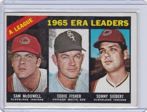 DW: 1966 Topps Baseball Card #222 AL ERA Ldrs McDowell, Fisher, Siebert- Ex-ExMt - Picture 1 of 2