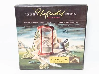 KOUSSEVITZKY - SCHUBERT UNFINISHED SYMPHONY 3X 45RPM 7" Red Vinyl Box Set, VG+ - Image 1 of 4