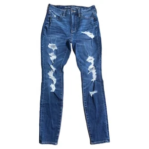 American Eagle Women's Super Hi-Rise Jegging Blue Jeans Stretch Tag 4 X 26 Ins - Picture 1 of 14