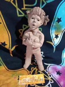 Lee Bortin Originals Sculpture Girl With Dog 10" tall - Picture 1 of 4