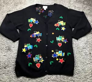 The Quacker Factory Womens Cardigan Size 1X Angels & Stars Long Sleeve EUC - Picture 1 of 10