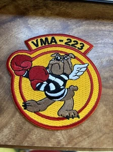 MARINE ATTACK SQUADRON VMA-223 BOXING BULLDOG BULLDOGS IRON ON PATCH RARE 4" - Picture 1 of 3