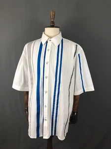 Rocawear Men's Shirt Size 3XL White Cotton Striped - Picture 1 of 17