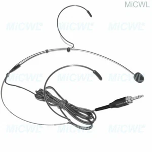 black headset microphone for wireless microphone beltpack 1/8" screw lock  - Picture 1 of 1