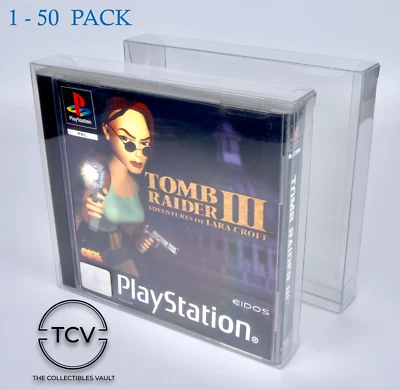 Sony PlayStation One PS1 Game Box Protector Case - 0.6mm Thick PET (1-50 Pack) - Image 1 of 4