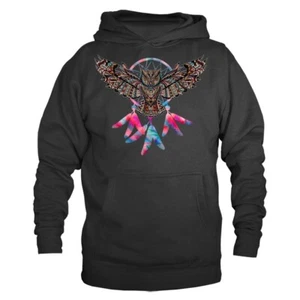 Sudadera con Capucha Gráfica Búho Atrapasueños Plumas Tribal Nativo Americano Indio - Imagen 1 de 10