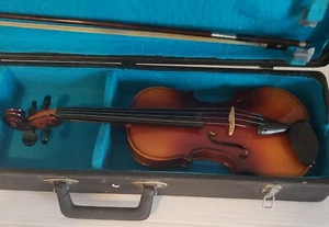 Anton Breton Violin 1/8 sz Childs Wooden Vintage 1992 Bow Case & Shoulder Rest - Picture 1 of 23