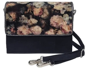 Ruby Shoo ADELAIDE Vintage BLACK FLORAL Velvet HANDTASCHE Box Bag Rockabilly - Bild 1 von 1