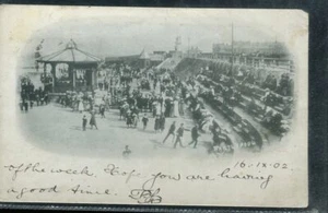 Hartlepool Promenade beach concert postcard (posted 1902) to Ada Barnes - Picture 1 of 2