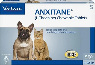 Virbac Anxitane Tablets | Small Dog/Cat 0-22lbs | 50mg x 30 Count for anxiety - Image 1 of 2