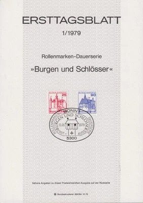 F-EX61147 GERMANY 1979 ERSTTAGSBLATT 1/1979 TOWN & CASTLES. - Image 1 of 2