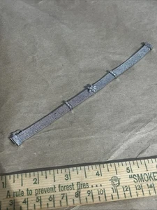 Sterling Silber Mesh 7" Armband mit Zirkonia Gänseblümchen Blume - Bild 1 von 11