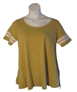 Lularoe L meliert senfgelb weiß perfektes T-Shirt Strickshirt Oberteil - Bild 1 von 3