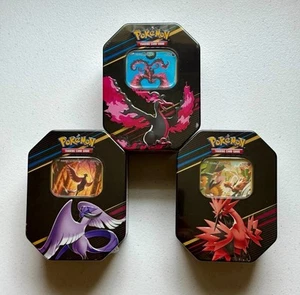 Pokemon TCG Crown Zenith Galarians Birds Tin Set (3) - Articuno Zapdos Moltres - - Picture 1 of 2