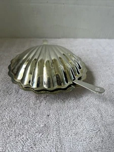 Davco Vintage Muschelschale Kaviar Servierschale Glasschale & Messer versilbert - Bild 1 von 11