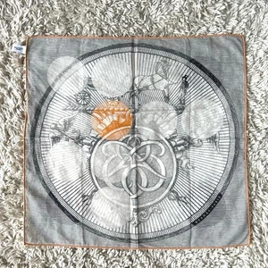 Sciarpa Hermes usata Carre 45 sciarpa/stola grigio logo dal Giappone 10K - Foto 1 di 7